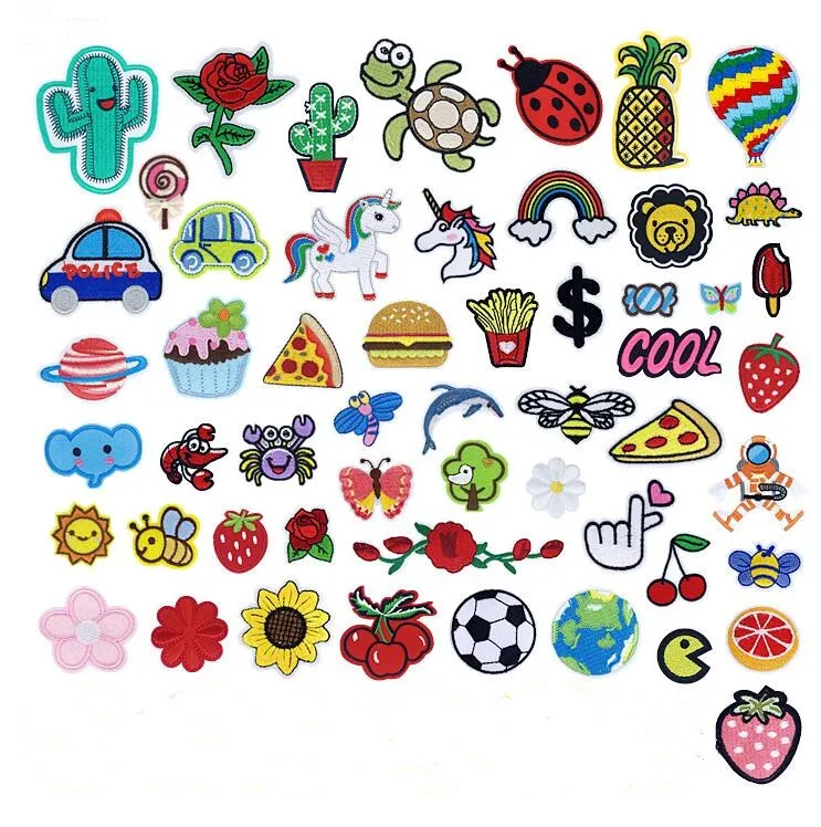 Cartoon Stickers Iron On Embroidery Patches Summer Cute Sewing
